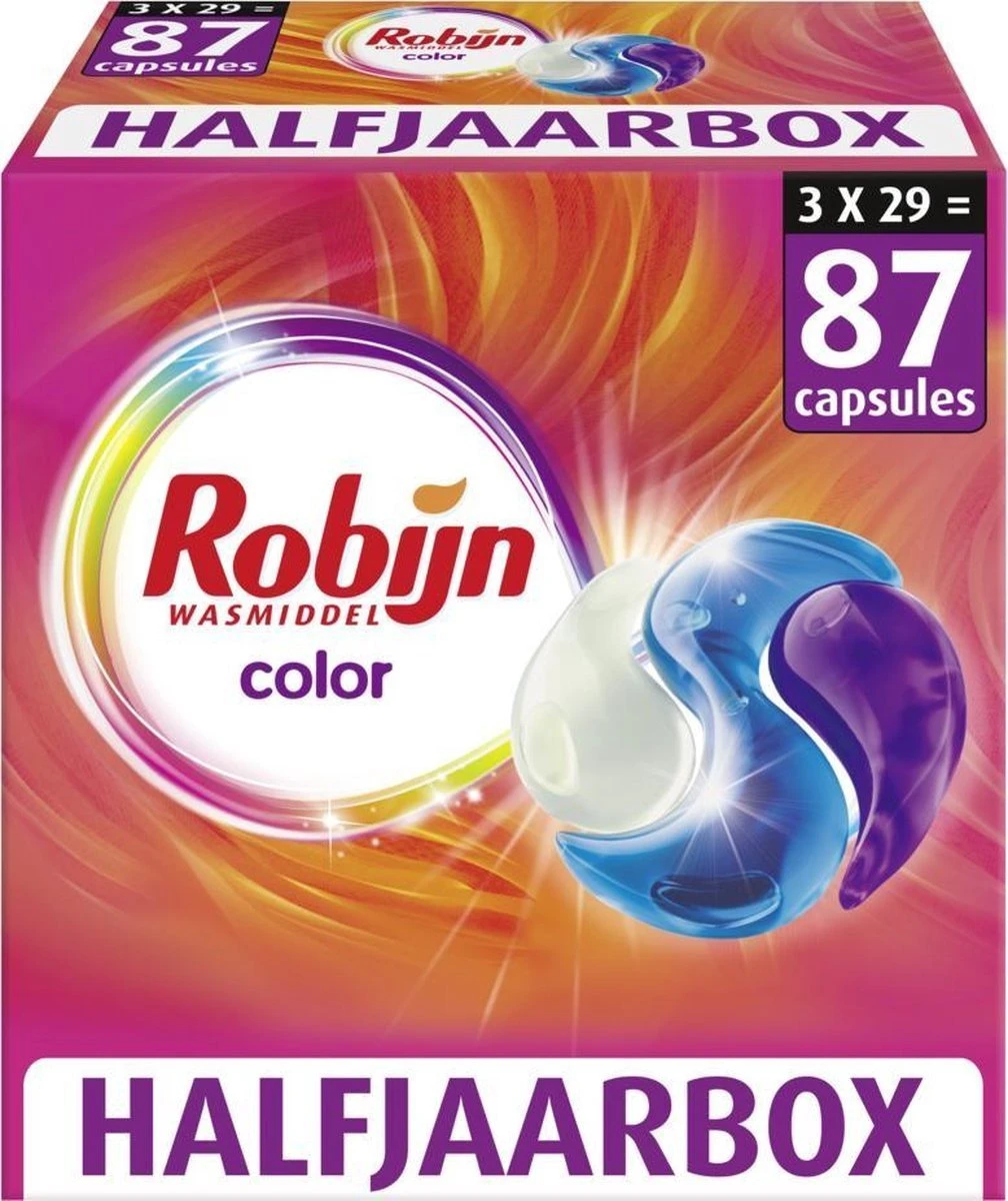 Robijn Color 3 in 1 Wascapsules - 3 x 29 wasbeurten - Halfjaarbox Robijn Color 3 In 1 Wascapsules - 3 X 29 Wasbeurten - Halfjaarbox -bol winkel