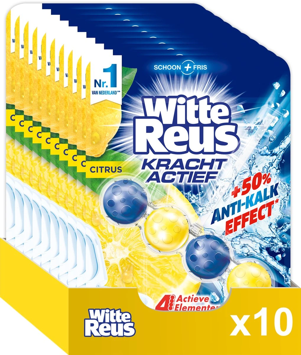 Witte Reus Kracht Actief Toiletblok - Citrus - WC Blokjes Voordeelverpakking - 10 Stuks Witte Reus Kracht Actief Toiletblok - Citrus - WC Blokjes Voordeelverpakking - 10 Stuks -bol winkel 1019x1200 10