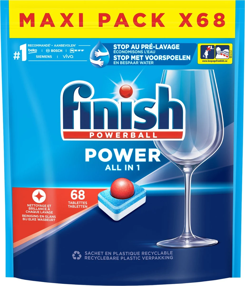 Finish Power All in One Regular Vaatwastabletten - 68 Stuks Finish Power All In One Regular Vaatwastabletten - 68 Stuks -bol winkel