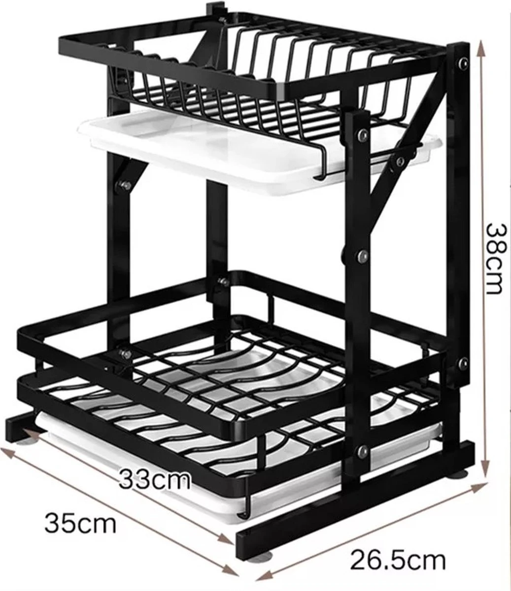 TammaT - Afdruiprek met lekbak 2 laags – Inklapbaar - Afwasrek – Met 2 lekbakken – Extra accessories voor servies en snijplanken - RVS - 38x35x26,5cm TammaT - Afdruiprek Met Lekbak 2 Laags – Inklapbaar - Afwasrek – Met 2 Lekbakken – Extra Accessories Voor Servies En Snijplanken - RVS - 38x35x26,5cm -bol winkel 1037x1200 1