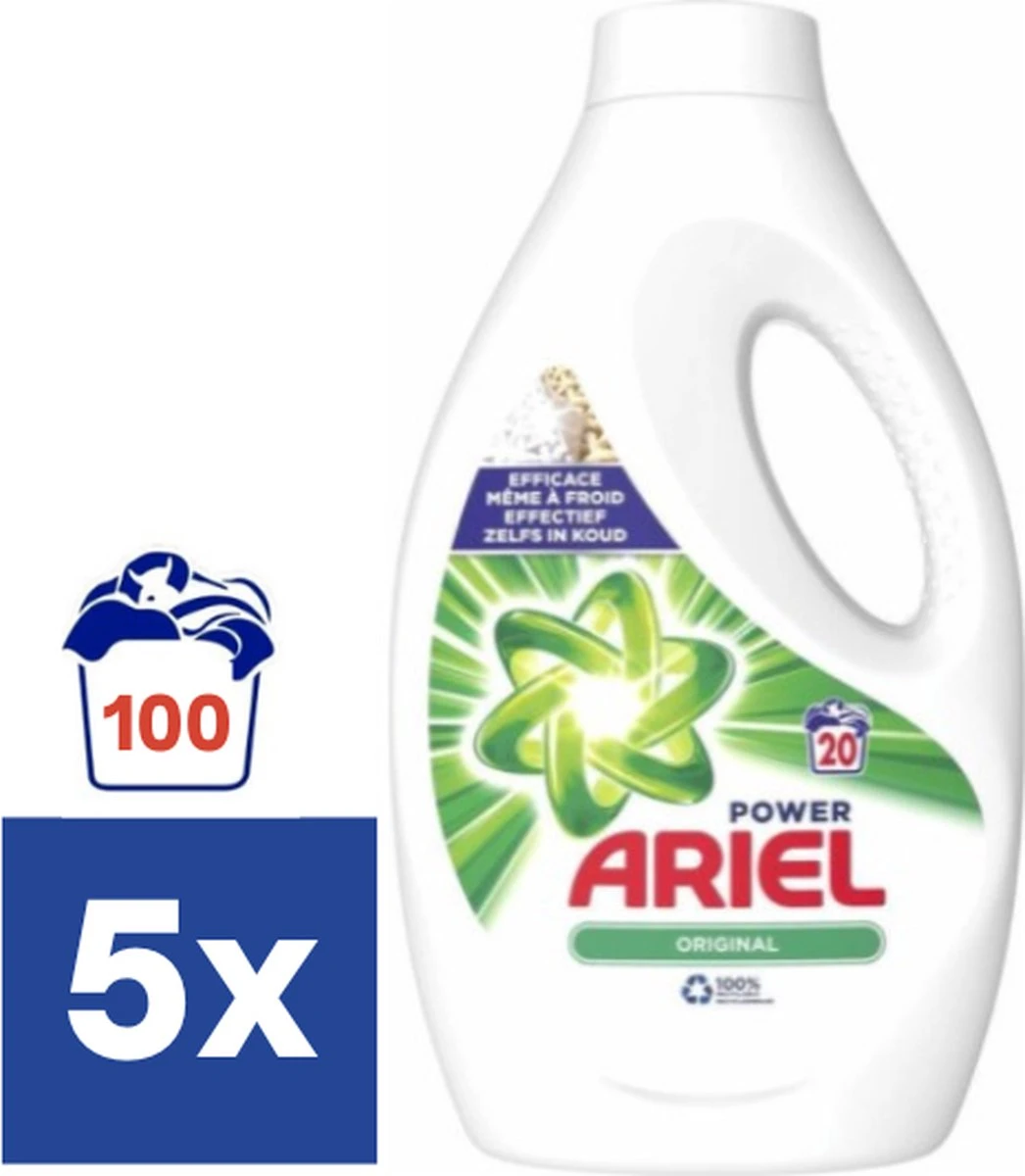 5x Ariel Vloeibaar Wasmiddel Original 1,11 liter 5x Ariel Vloeibaar Wasmiddel Original 1,11 Liter -bol winkel