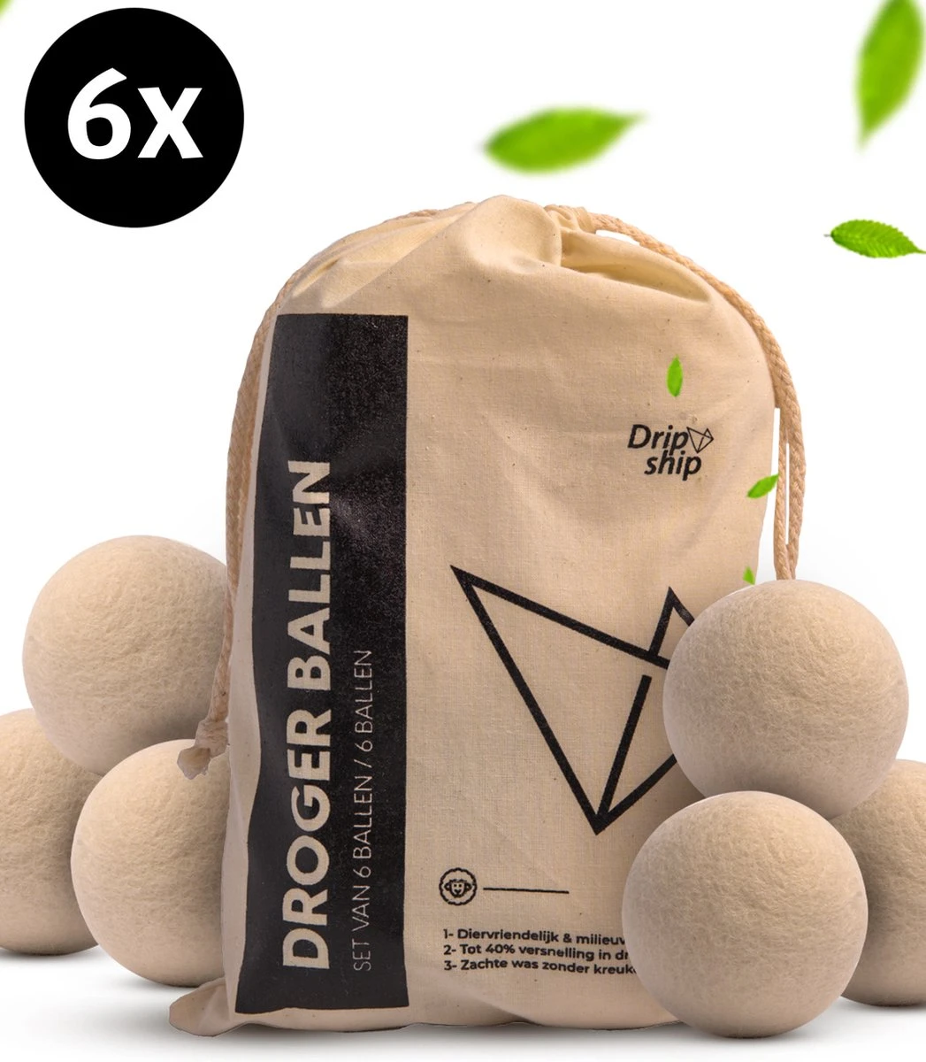Drogerballen - Droogballen - Wasdrogerballen - Dryerballs - 6 Stuks - XL Formaat - Wol - Set Drogerballen - Droogballen - Wasdrogerballen - Dryerballs - 6 Stuks - XL Formaat - Wol - Set -bol winkel