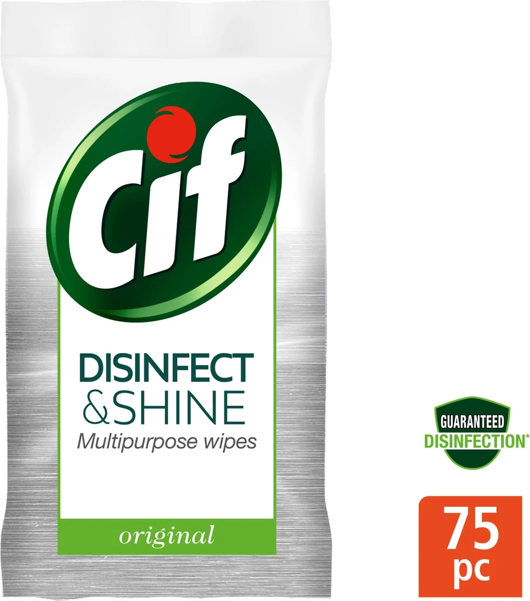 Cif Disinfect & Shine Wipes doden 99,99% van de bacteriën Original desinfecterende schoonmaakdoekjes, van 100% biologisch afbreekbaar textiel 5 x 75 doekjes Cif Disinfect & Shine Wipes Doden 99,99% Van De Bacteriën Original Desinfecterende Schoonmaakdoekjes, Van 100% Biologisch Afbreekbaar Textiel 5 X 75 Doekjes -bol winkel 1059x1200 1