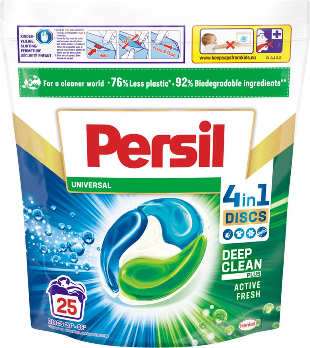 Persil 4in1 Discs Universal Wascapsules - Wasmiddel Capsules - Voordeelverpakking - 5 x 25 wasbeurten Persil® Persil 4in1 Discs Universal Wascapsules - Wasmiddel Capsules - Voordeelverpakking - 5 X 25 Wasbeurten -bol winkel