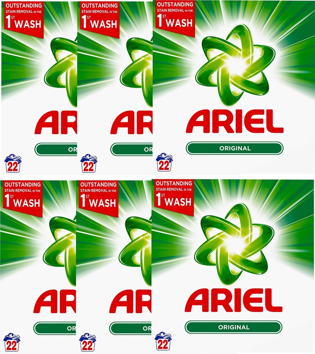 Ariel - Waspoeder - Original - 6 x 1,43kg (132 wasbeurten) Ariel - Waspoeder - Original - 6 X 1,43kg (132 Wasbeurten) -bol winkel 1070x1200 1