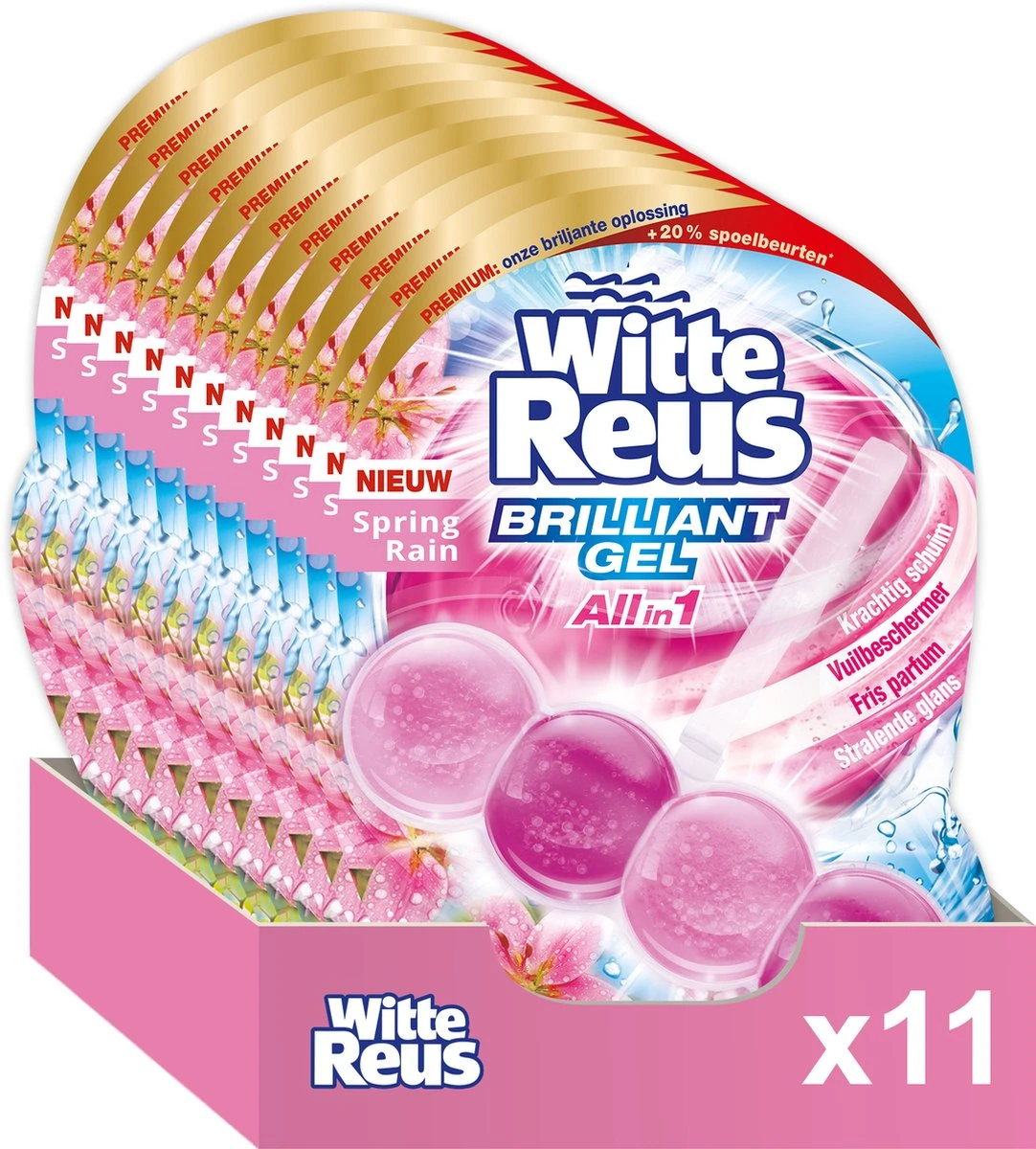Witte Reus Brilliant Gel Allin1 Toiletblok - Spring Rain - WC Blokjes Voordeelverpakking - 11 Stuks Witte Reus Brilliant Gel Allin1 Toiletblok - Spring Rain - WC Blokjes Voordeelverpakking - 11 Stuks -bol winkel 1082x1200 3