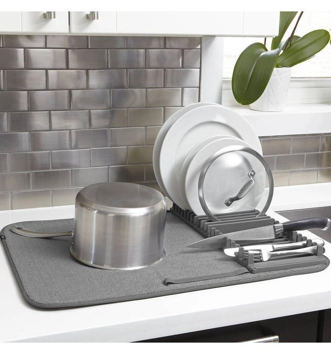 Umbra Udry Afdruiprek met droogmat - Antraciet Umbra Udry Afdruiprek Met Droogmat - Antraciet -bol winkel 1122x1200 3