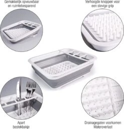 Amazy Afdruiprek Opvouwbaar & Bpa-vrij - Afdruiprek Voor Het Drogen Van Bestek, Borden, Glazen & Flessen - Afdruipmat In Grijs-wit Van Kunststof & Silicone Voor Gootsteen, Spoelbakken, Keuken -bol winkel 1160x1200 1