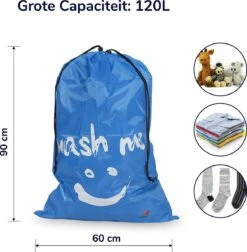 Wonair - Waszakken Voor Wasgoed - 60x90cm - Hemelsblauw - Met Trekkoord -bol winkel 1178x1200 1