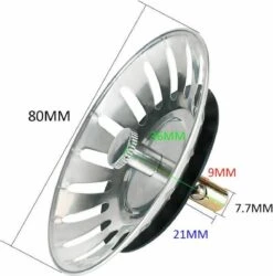 Afvoerzeef Roestvrijstaal - Gootsteen Zeef - Gootsteen Stopper - RVS - 80mm -bol winkel 1184x1200 2