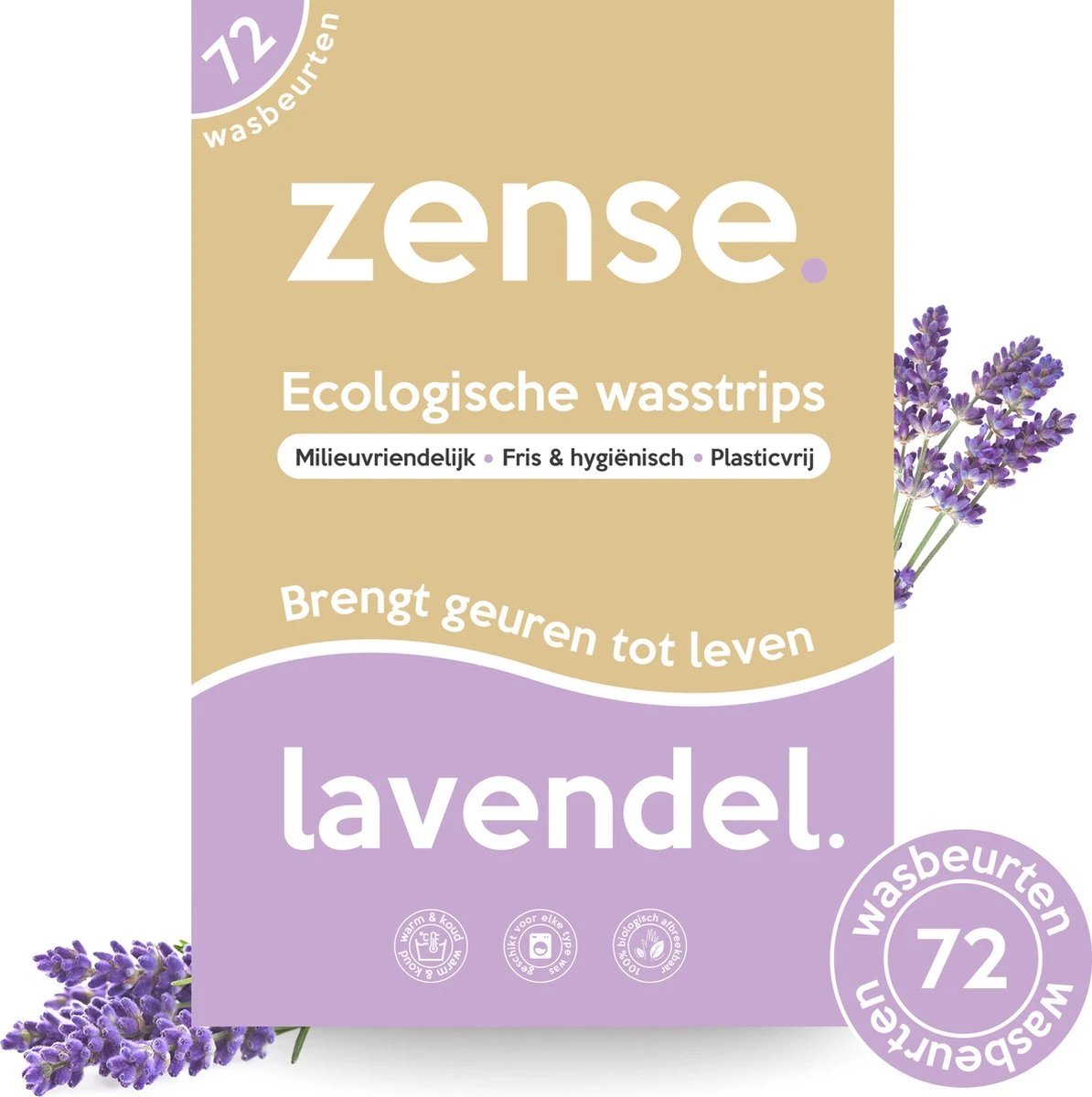 Zense Eco Wasmiddel Wasstrips - 72 Grote Wasbeurten - Lavendel - Wasmiddeldoekjes Zense Eco Wasmiddel Wasstrips - 72 Grote Wasbeurten - Lavendel - Wasmiddeldoekjes -bol winkel
