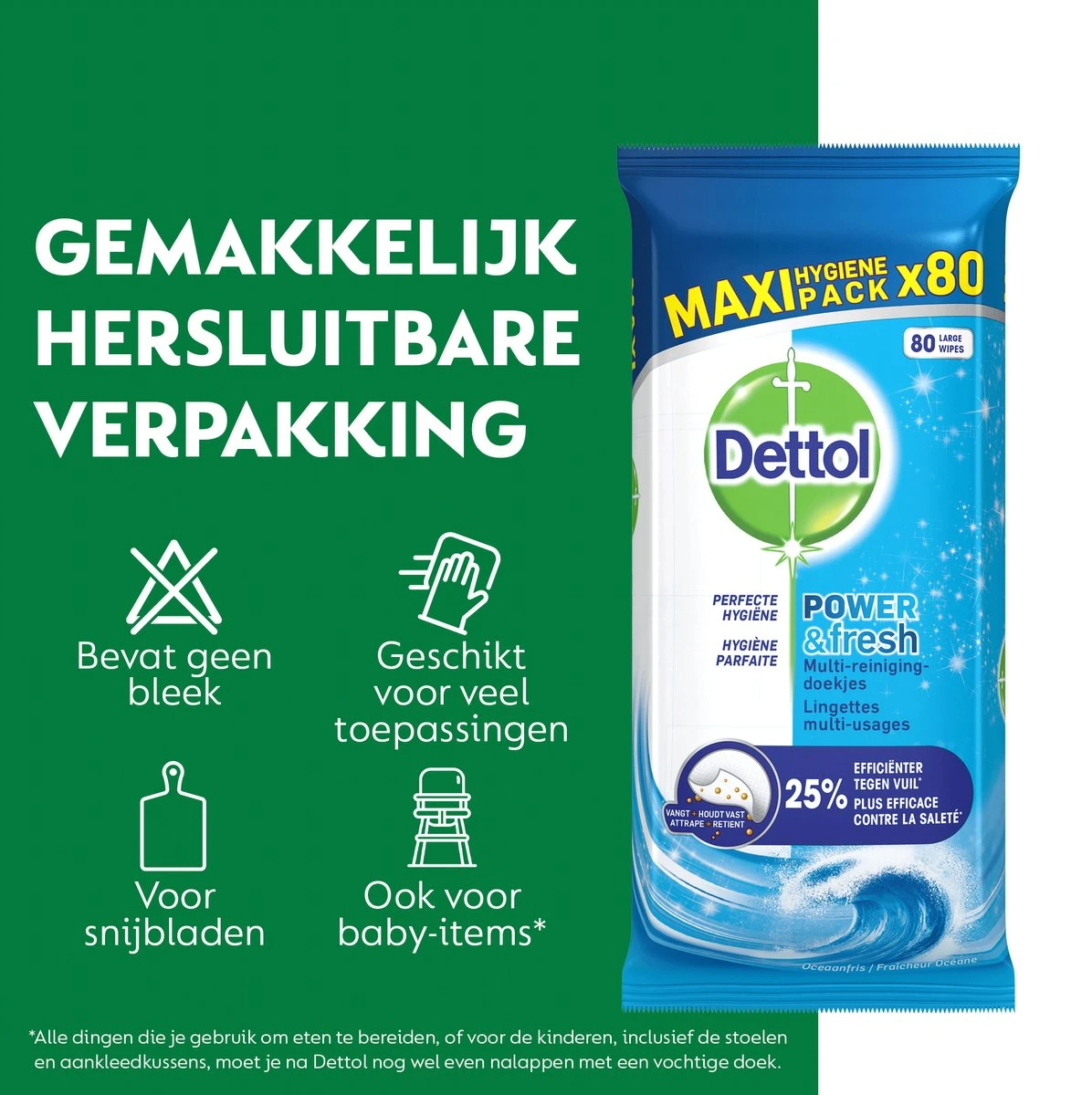 Dettol - Power & Fresh - Schoonmaakdoekjes - Oceaanfris - 4 x 80 doekjes Dettol - Power & Fresh - Schoonmaakdoekjes - Oceaanfris - 4 X 80 Doekjes -bol winkel 1196x1200 8