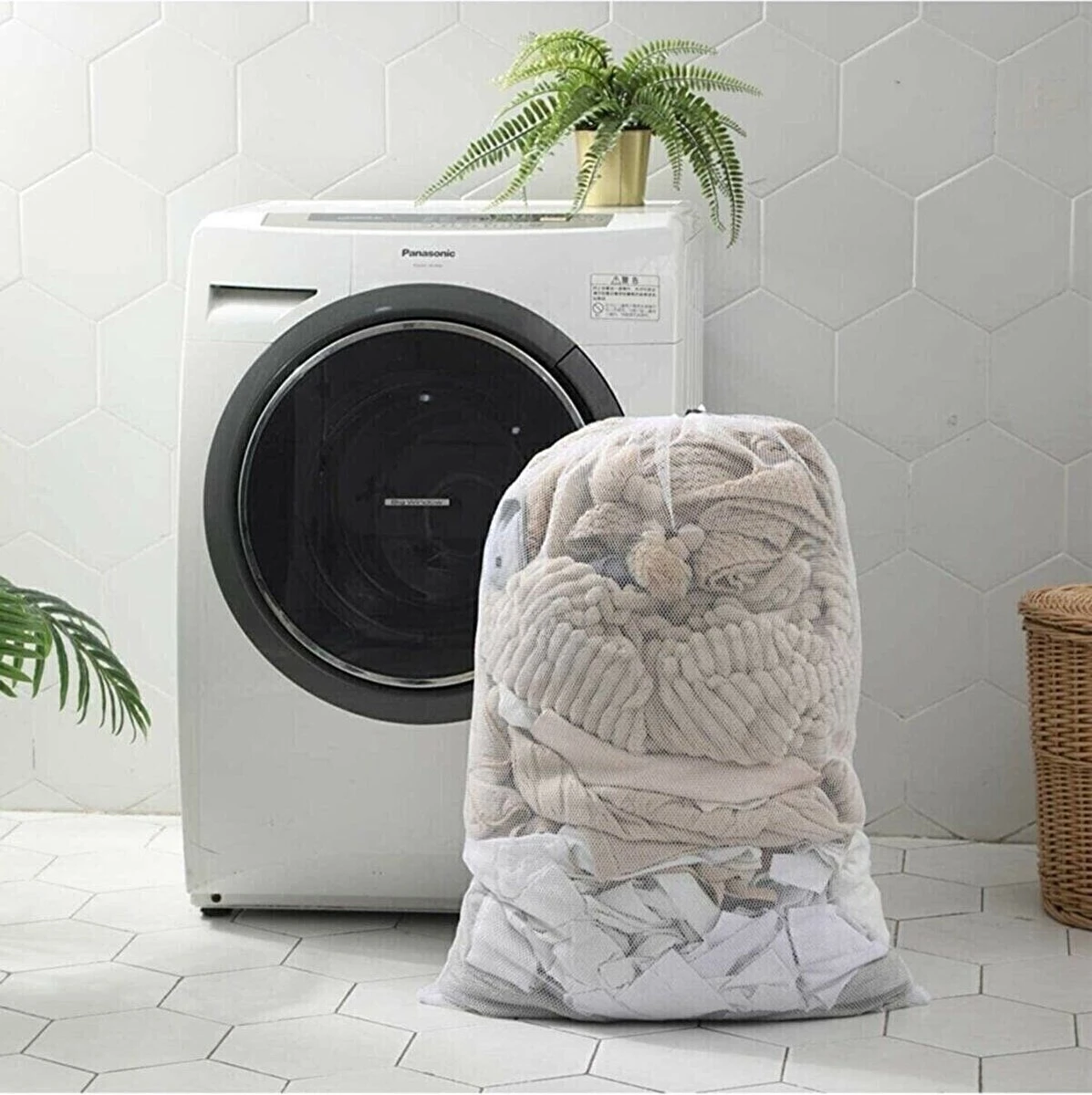 Wasnet Waszak - Groot - XL - 60 x 80 CM - Wit - Treksysteem - Trekbandsluiting - Polyester - Laundry bag Wasnet Waszak - Groot - XL - 60 X 80 CM - Wit - Treksysteem - Trekbandsluiting - Polyester - Laundry Bag -bol winkel 1197x1200 4