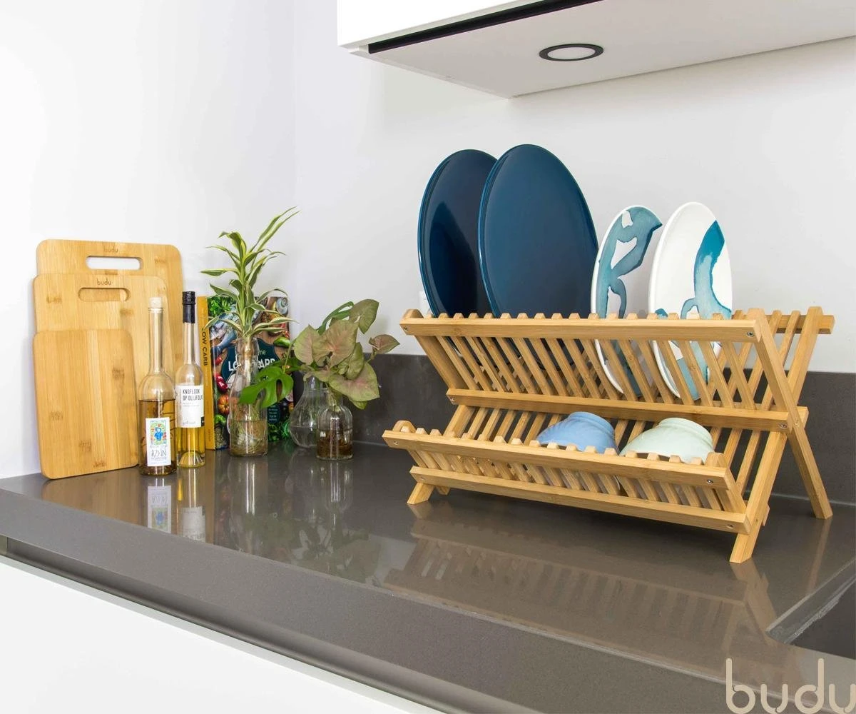 Budu Afdruiprek - Afdruiprekje van bamboe hout - Afdruiprek voor afwas - Vaatwasrek - Keukenrek - Inklapbaar - Opvouwbaar - Budu Afdruiprek - Afdruiprekje Van Bamboe Hout - Afdruiprek Voor Afwas - Vaatwasrek - Keukenrek - Inklapbaar - Opvouwbaar - -bol winkel 1200x1000 5