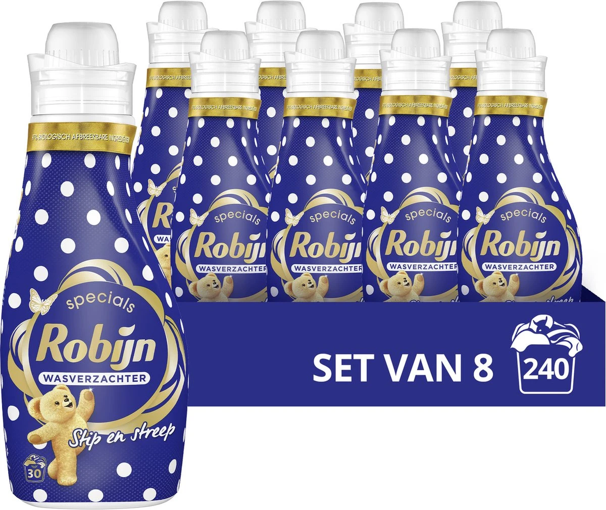 Robijn Specials Stip en Streep Wasverzachter - 8 x 30 wasbeurten - Voordeelverpakking Robijn Specials Stip En Streep Wasverzachter - 8 X 30 Wasbeurten - Voordeelverpakking -bol winkel 1200x1009 2