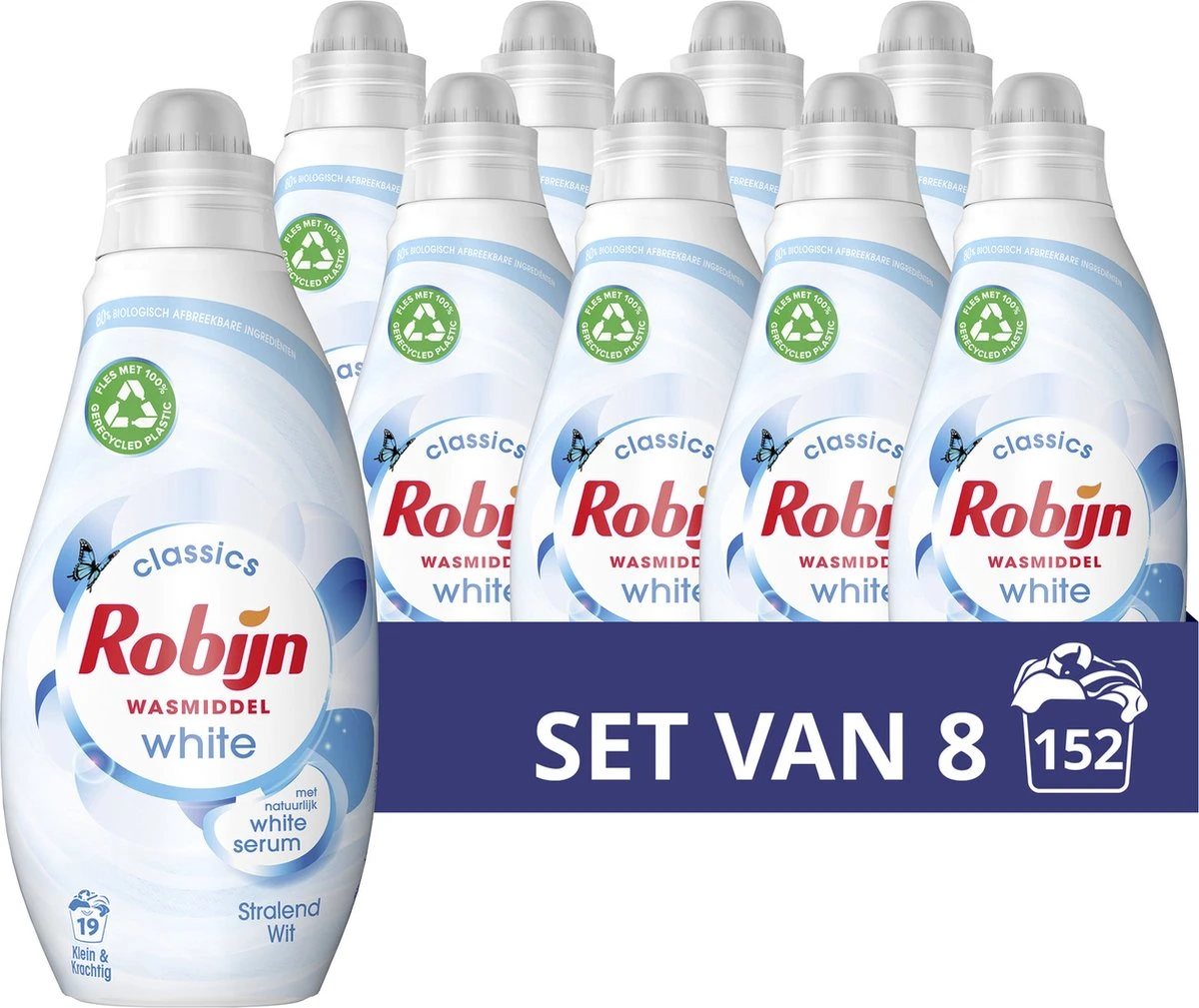 Robijn Klein & Krachtig Classics Stralend Wit Vloeibaar Wasmiddel - 8 x 19 wasbeurten - Voordeelverpakking Robijn Klein & Krachtig Classics Stralend Wit Vloeibaar Wasmiddel - 8 X 19 Wasbeurten - Voordeelverpakking -bol winkel