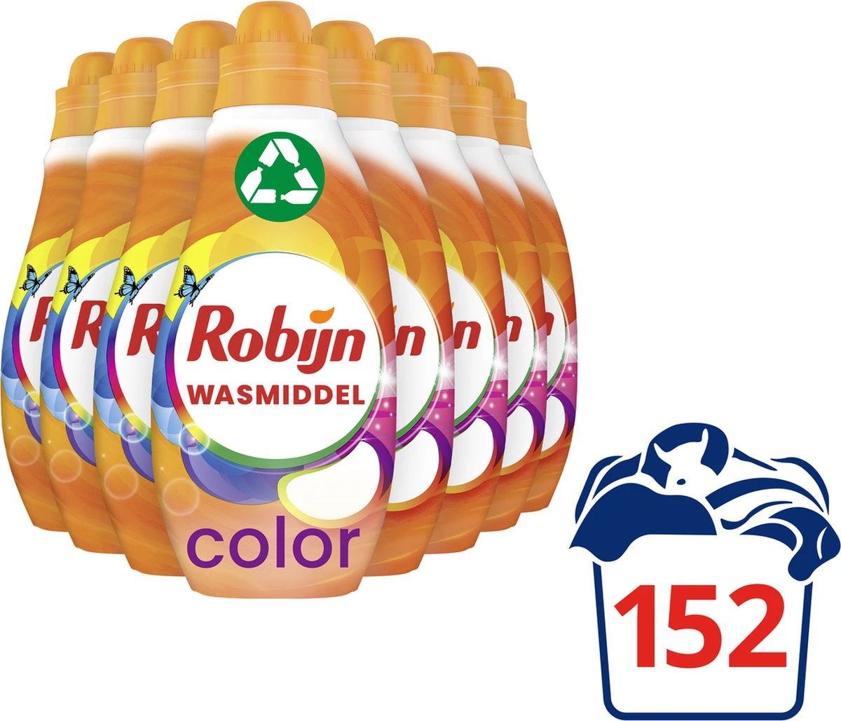 Robijn Klein & Krachtig Color Vloeibaar Wasmiddel - 152 wasbeurten - Voordeelverpakking Robijn Klein & Krachtig Color Vloeibaar Wasmiddel - 152 Wasbeurten - Voordeelverpakking -bol winkel