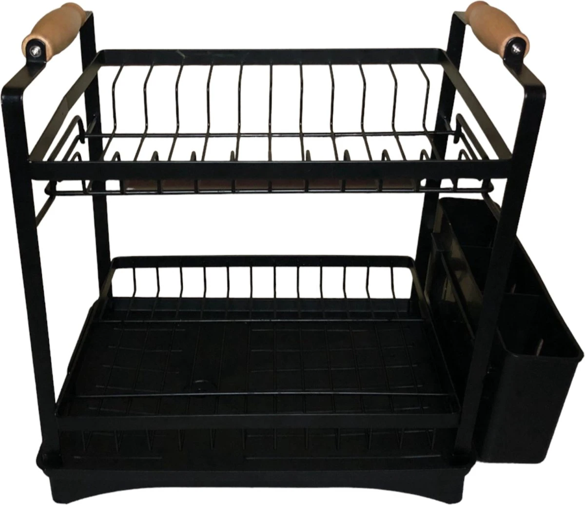 Afdruiprek - Zwart/ Met flexibele water afvoer/ Borden, pannen bestek/ RVS/ Lichtgewicht/ Lekbak/ Luxe uitvoering Afdruiprek - Zwart/ Met Flexibele Water Afvoer/ Borden, Pannen Bestek/ RVS/ Lichtgewicht/ Lekbak/ Luxe Uitvoering -bol winkel