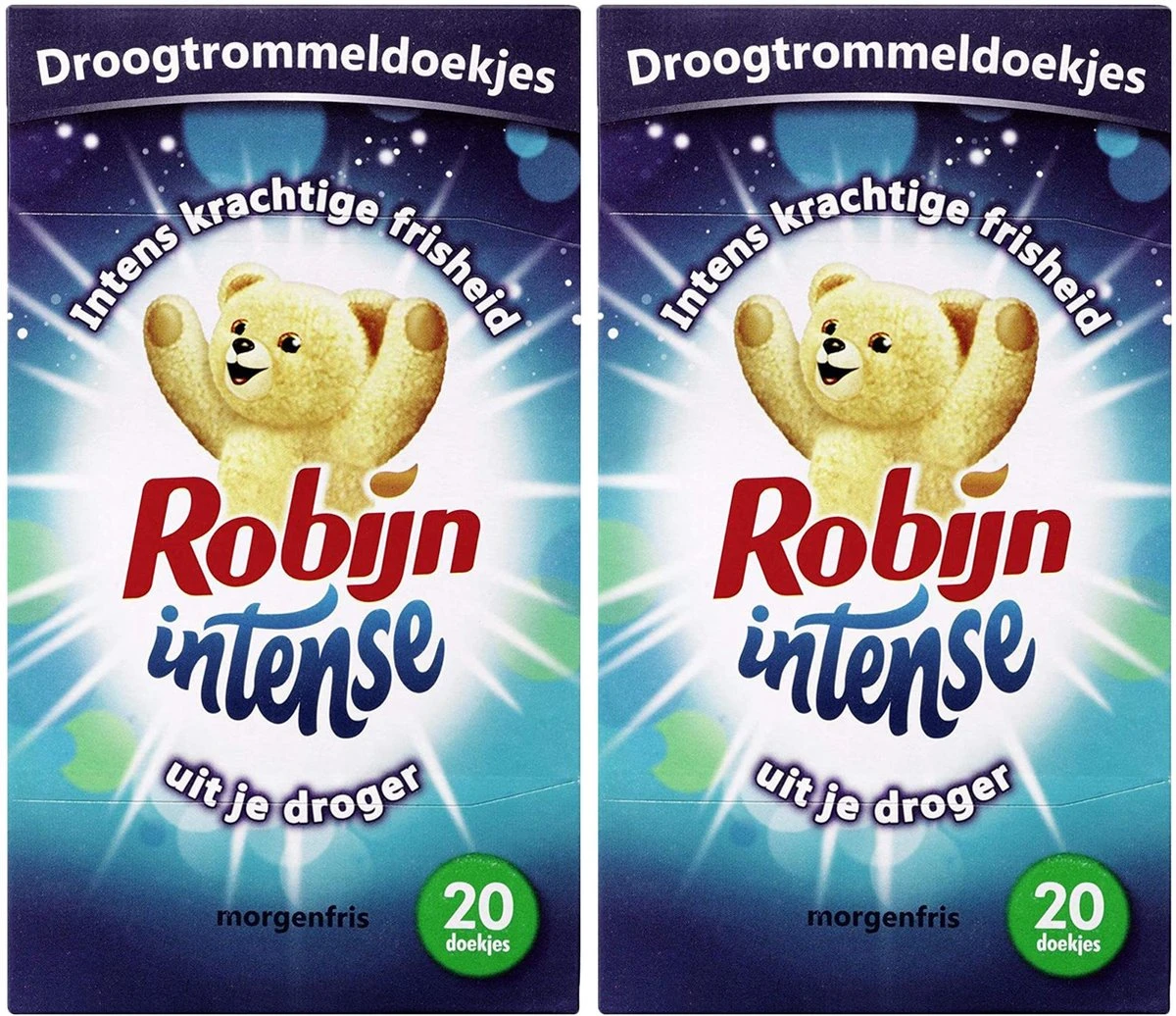 Robijn Droogtrommeldoekjes – Intense Morgenfris , 20 doekjes - 2 stuks Robijn Droogtrommeldoekjes – Intense Morgenfris , 20 Doekjes - 2 Stuks -bol winkel