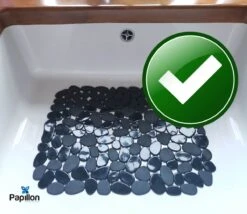 Merkloos Papillon - Gootsteenmat - 40x30 Cm - Kiezels Zwart -bol winkel 1200x1039 1