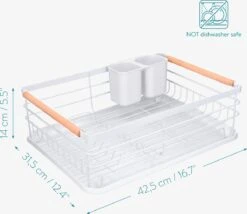 Navaris Afdruiprek Met Uitneembare Bestekhouder - Afwasrek Met Losse Lekbak - Vaatwasrek Met Plateau - Voor Bestek, Borden, Schalen En Pannen -bol winkel 1200x1040 4