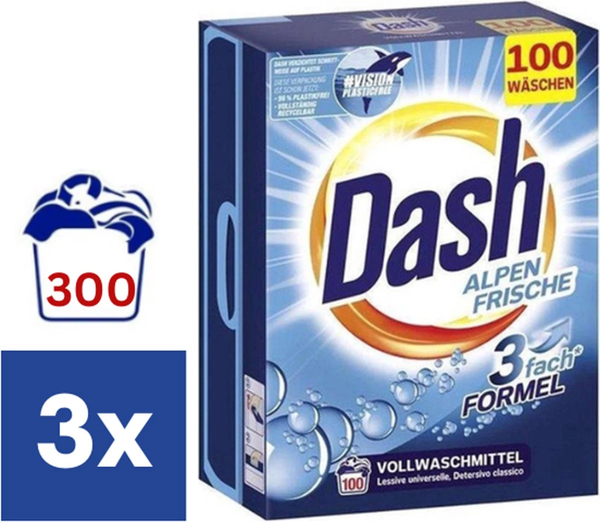 Dash XXL Pack Alpenfris Universeel Waspoeder - 3 x 6 kg (300 Wasbeurten) Dash XXL Pack Alpenfris Universeel Waspoeder - 3 X 6 Kg (300 Wasbeurten) -bol winkel