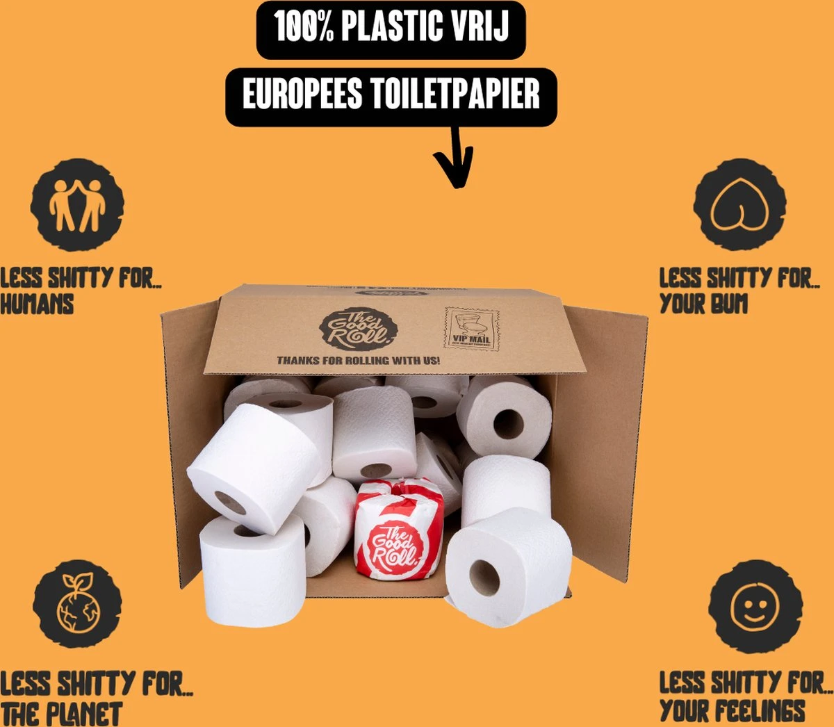 THE GOOD ROLL - WC papier voordeelverpakking - 96 stuks -400vel -3-laags - The Wrapless Choice - 100% gerecycled THE GOOD ROLL - WC Papier Voordeelverpakking - 96 Stuks -400vel -3-laags - The Wrapless Choice - 100% Gerecycled -bol winkel