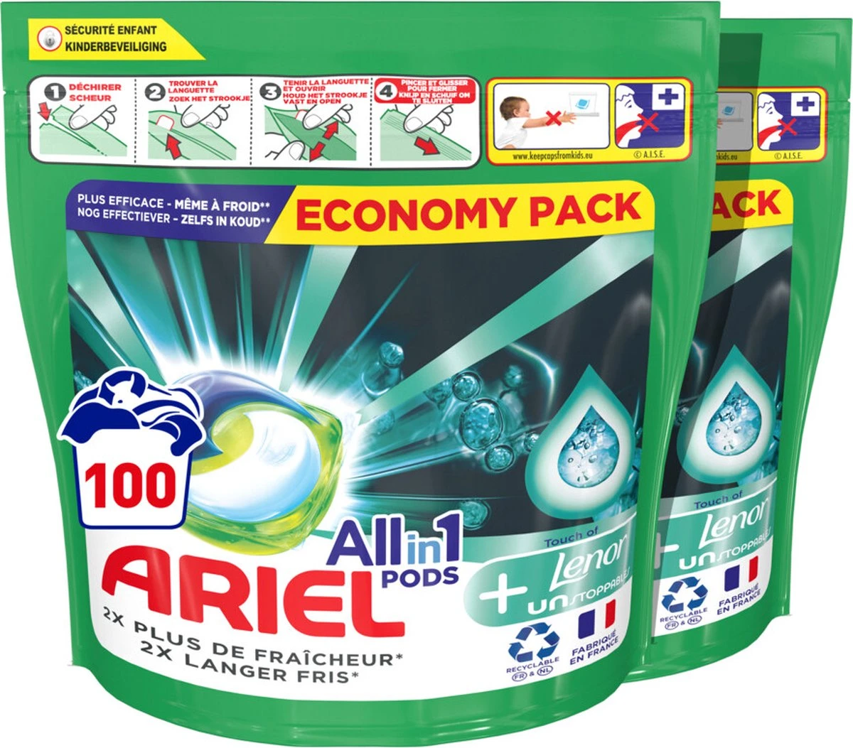 Ariel All in 1 Wasmiddel Pods + Touch of Lenor Unstoppables - 2x50 Wasbeurten - Voordeelverpakking Ariel All In 1 Wasmiddel Pods + Touch Of Lenor Unstoppables - 2x50 Wasbeurten - Voordeelverpakking -bol winkel