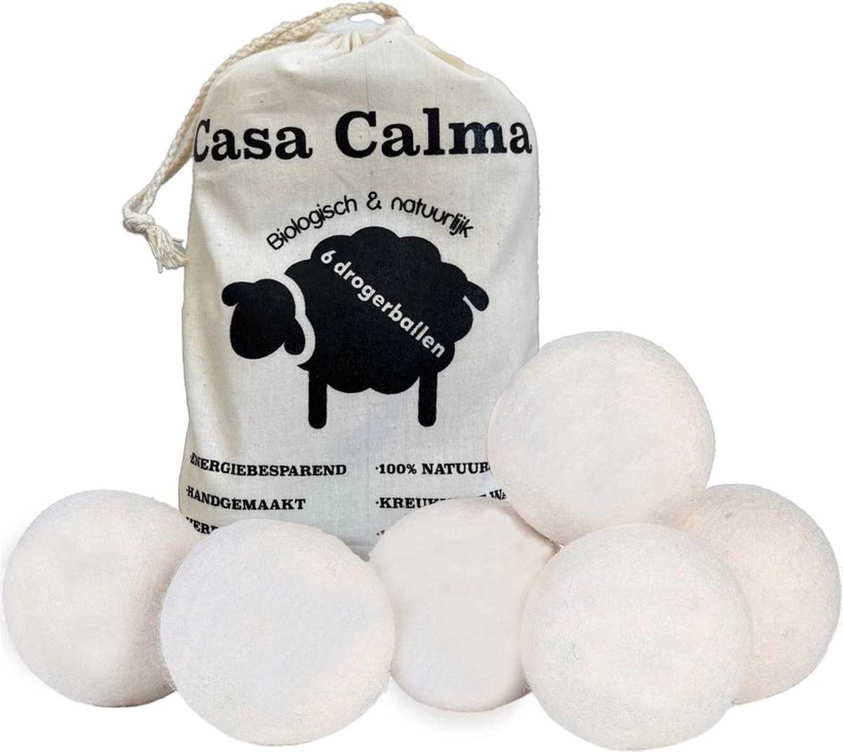 Casa Calma Drogerballen (6 Stuks) - Inclusief Opbergzakje - 100% Natuurlijk Schapenwol - Droger Ballen - Zero Waste Wasverzachter Bollen - Energiebesparend Drogen met Droogbollen - Dryer Balls - Diervriendelijk & Milieuvriendelijk - Energie Besparen Casa Calma Drogerballen (6 Stuks) - Inclusief Opbergzakje - 100% Natuurlijk Schapenwol - Droger Ballen - Zero Waste Wasverzachter Bollen - Energiebesparend Drogen Met Droogbollen - Dryer Balls - Diervriendelijk & Milieuvriendelijk - Energie Besparen -bol winkel