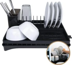 Baulk® - Afdruiprek - Afdruiprek Met Lekbak - Afwas - Droogrek Afwas - RVS - Bestekbak - Modern -bol winkel 1200x1084 6