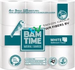 BAMTIME BamboeTissuepapier 4-laags Wc Papier - Wit Color Gebleekt 27 (3*9) Rollen -bol winkel 1200x1115 1