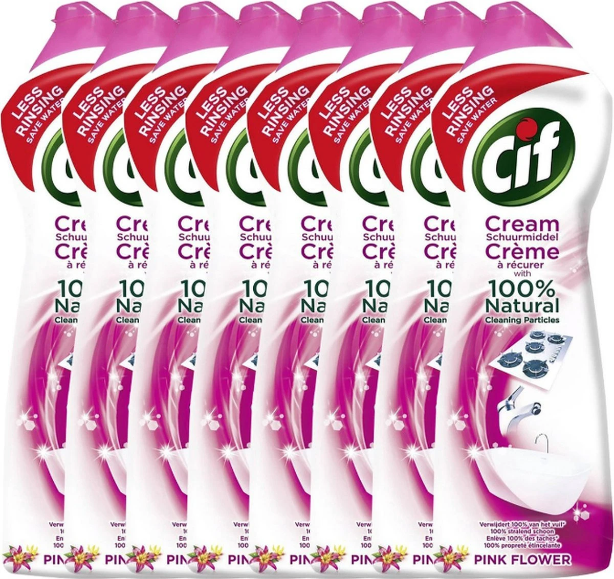 CIF Cream Pink Flower - 8 x 500 ml - Schuurmiddel - Voordeelverpakking CIF Cream Pink Flower - 8 X 500 Ml - Schuurmiddel - Voordeelverpakking -bol winkel 1200x1132 4