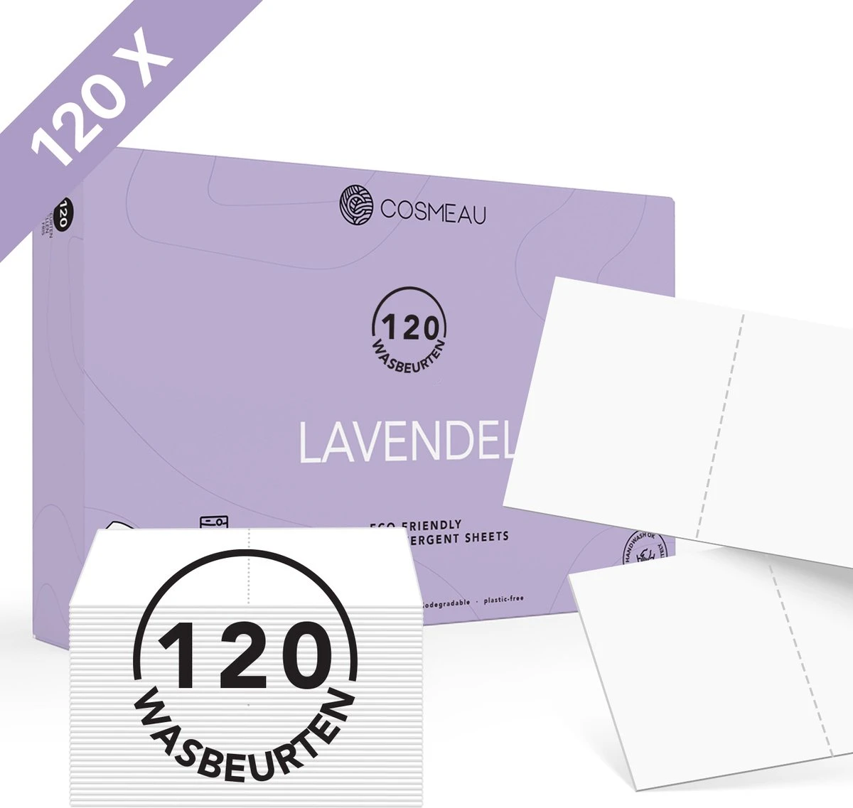 Cosmeau Wasstrips 120 Wasbeurten Lavendel Wasmiddel Wasvellen Wasdoekjes Detergent Sheets Eco Laundry Strips - Plasticvrij Biologisch Eco Cosmeau Wasstrips 120 Wasbeurten Lavendel Wasmiddel Wasvellen Wasdoekjes Detergent Sheets Eco Laundry Strips - Plasticvrij Biologisch Eco -bol winkel