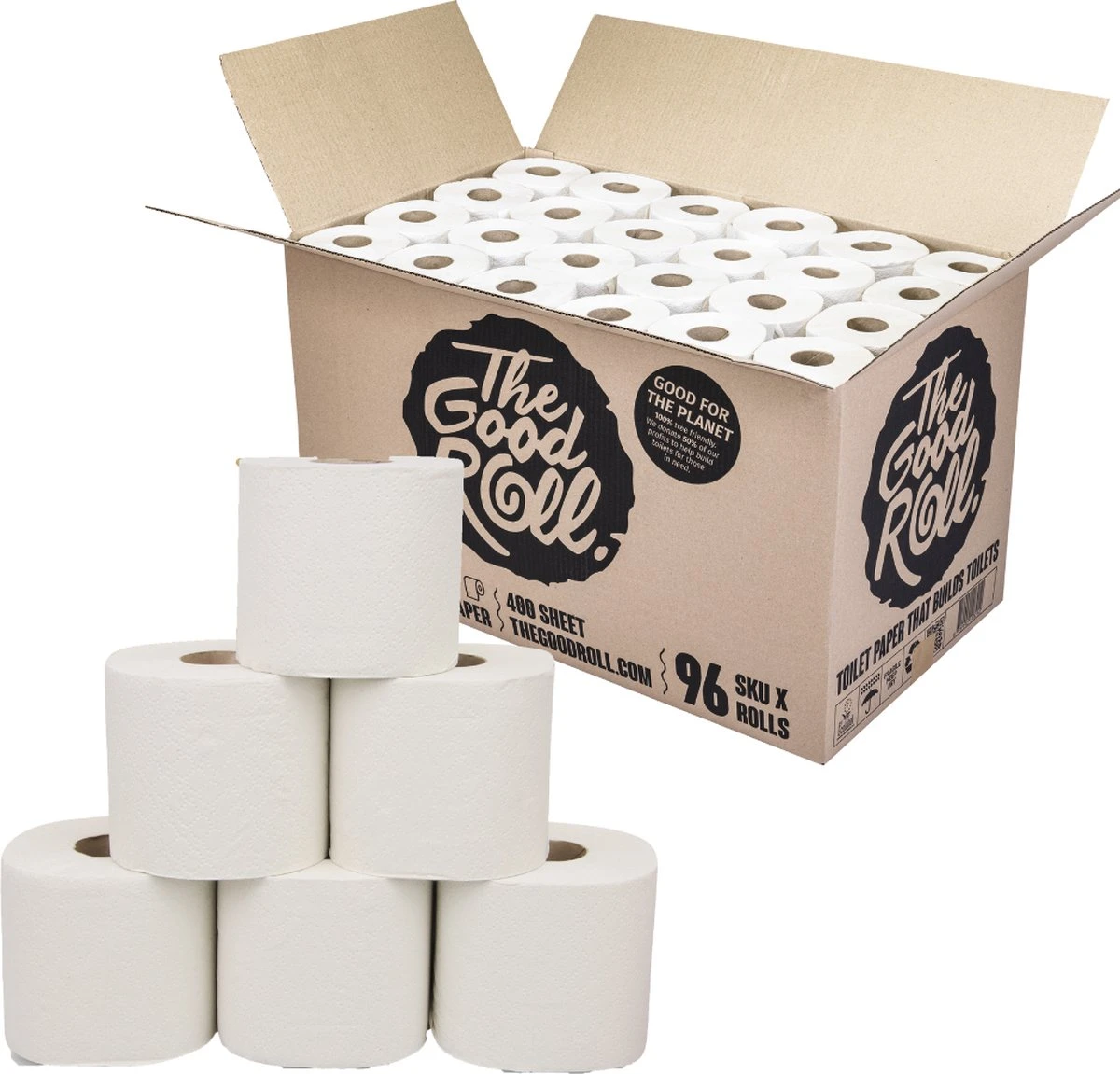 THE GOOD ROLL - WC papier voordeelverpakking - 96 stuks -400vel -3-laags - The Wrapless Choice - 100% gerecycled THE GOOD ROLL - WC Papier Voordeelverpakking - 96 Stuks -400vel -3-laags - The Wrapless Choice - 100% Gerecycled -bol winkel 1200x1151 6