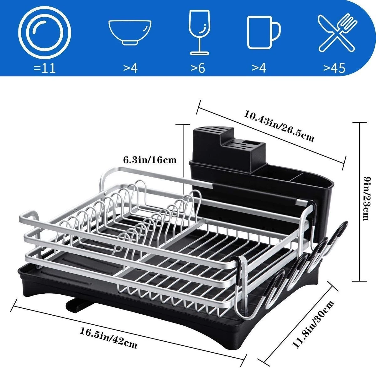 Doogo® Afdruiprek met bestekkorf en lekbak voor keukenborden en bestek Afdruiprek met draaibare uitloop Doogo® Afdruiprek Met Bestekkorf En Lekbak Voor Keukenborden En Bestek Afdruiprek Met Draaibare Uitloop -bol winkel 1200x1173 5