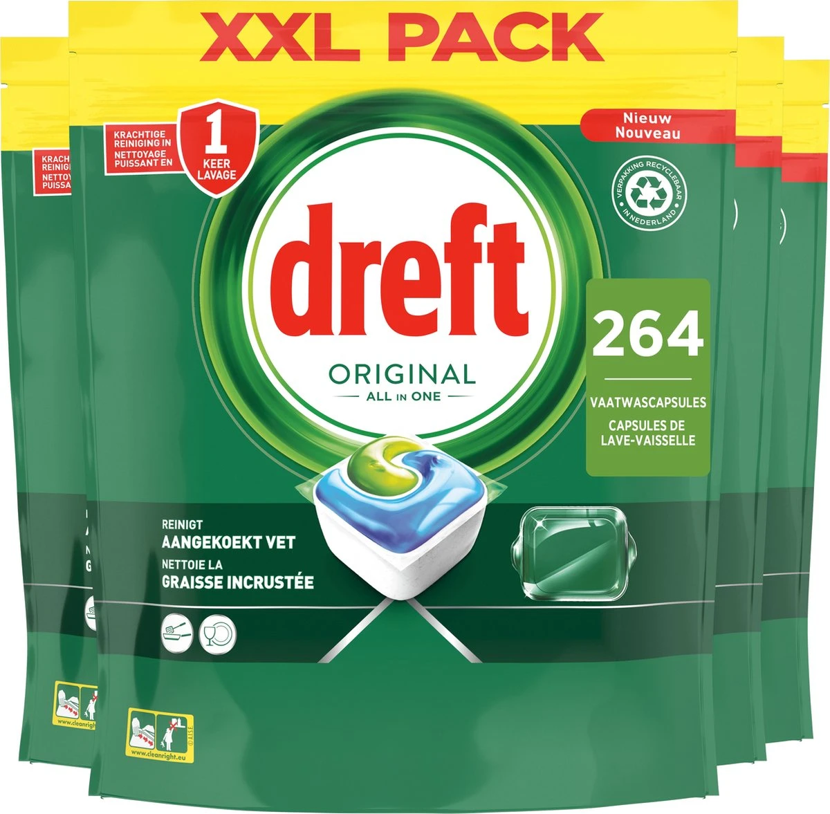 Dreft Original All In One Vaatwastabletten - Voordeelverpakking 4 x 66 stuks Dreft Original All In One Vaatwastabletten - Voordeelverpakking 4 X 66 Stuks -bol winkel 1200x1177 7