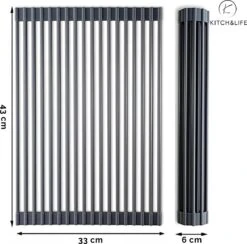 Kitch&Life Afdruiprek Oprolbaar - Mat Zwart - Pannenonderzetter - Afdruipmat - Keukenrek 3-in-1 5 Kitch&Life Afdruiprek Oprolbaar - Mat Zwart - Pannenonderzetter - Afdruipmat - Keukenrek 3-in-1 -bol winkel 1200x1185 1