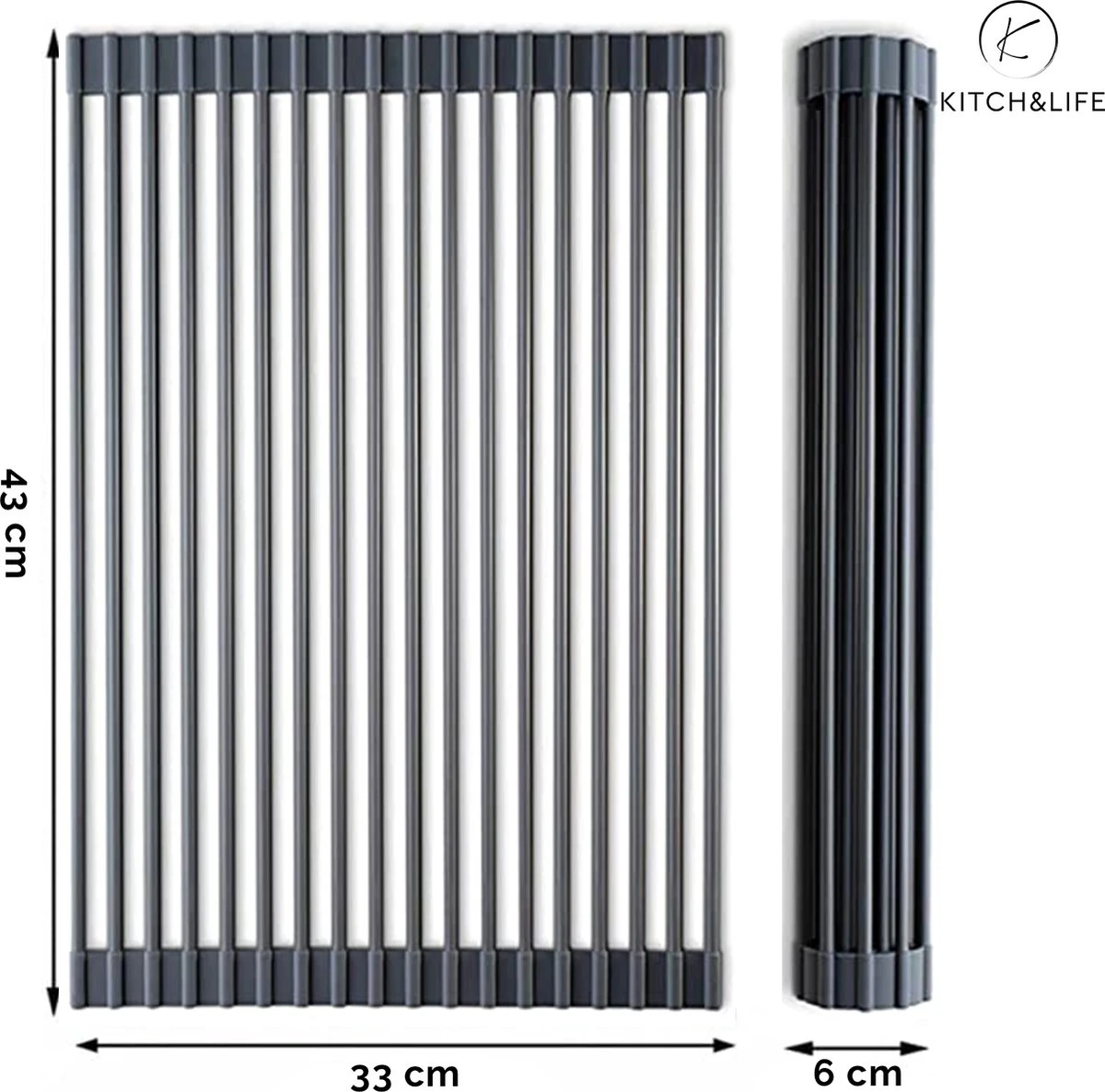 Kitch&Life Afdruiprek oprolbaar - Mat Zwart - Pannenonderzetter - Afdruipmat - Keukenrek 3-in-1 Kitch&Life Afdruiprek Oprolbaar - Mat Zwart - Pannenonderzetter - Afdruipmat - Keukenrek 3-in-1 -bol winkel 1200x1185 1