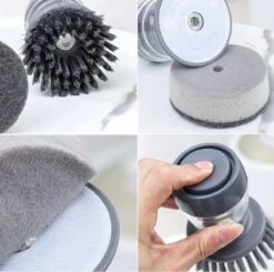 Afwasborstel Met Zeepdispenser – Met 3 Verschillende Opzet Stukken – Inclusief Houder – Grijs – Afwas Borstel Zeepreservoir – Zeep Handborstel – Doseerpomp – Afwasmiddel Dispenser – Navulbaar -bol winkel 1200x1189 10