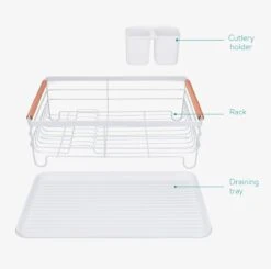 Navaris Afdruiprek Met Uitneembare Bestekhouder - Afwasrek Met Losse Lekbak - Vaatwasrek Met Plateau - Voor Bestek, Borden, Schalen En Pannen -bol winkel 1200x1189 8