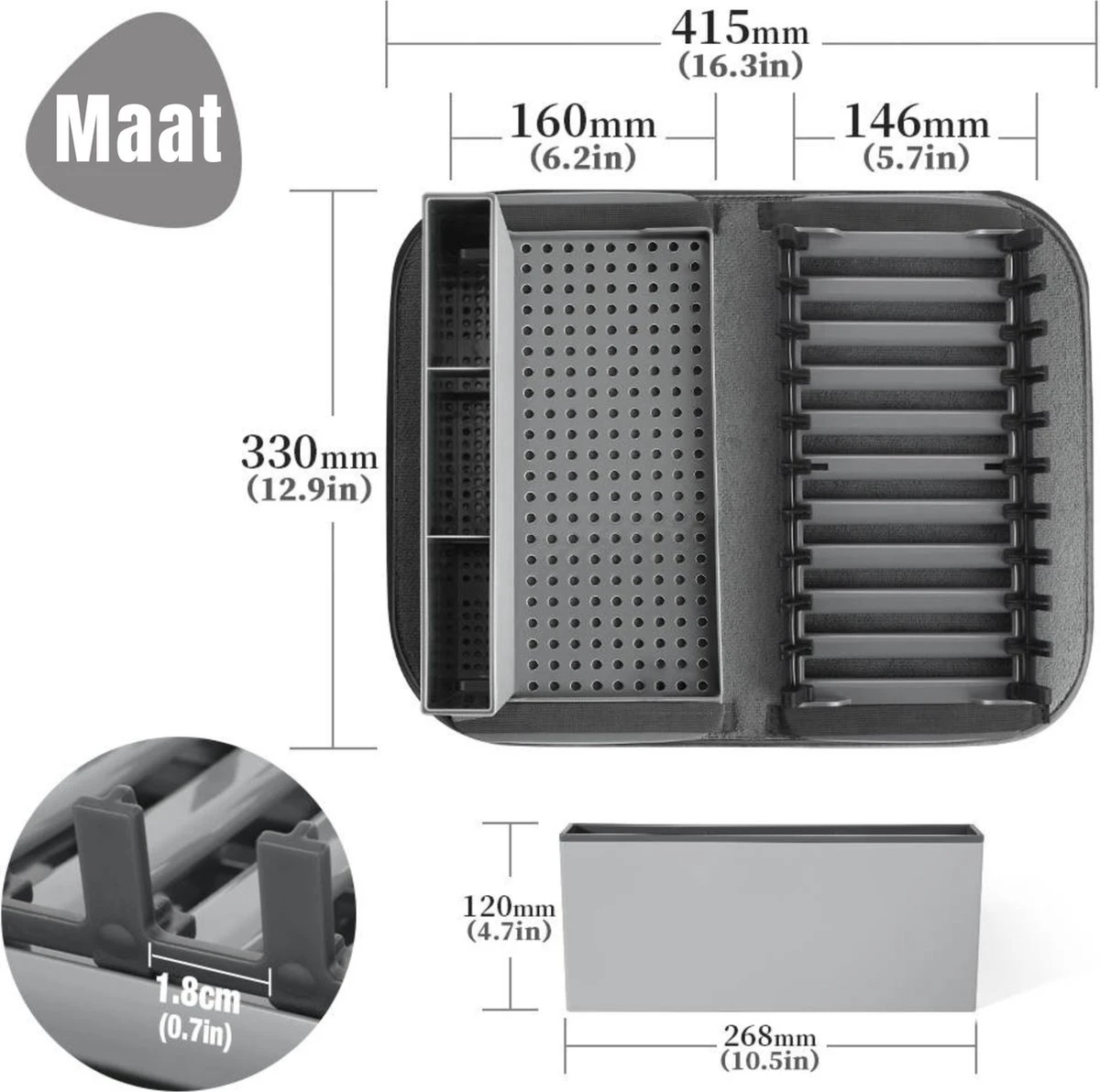 Afdruiprek met lekbak - Inclusief Afdruipmat - Opvouwbaar - Afwasrek met uitneembare bestekhouder - Voor Bestek, Borden, Pannen en Schalen Afdruiprek Met Lekbak - Inclusief Afdruipmat - Opvouwbaar - Afwasrek Met Uitneembare Bestekhouder - Voor Bestek, Borden, Pannen En Schalen -bol winkel 1200x1192 3