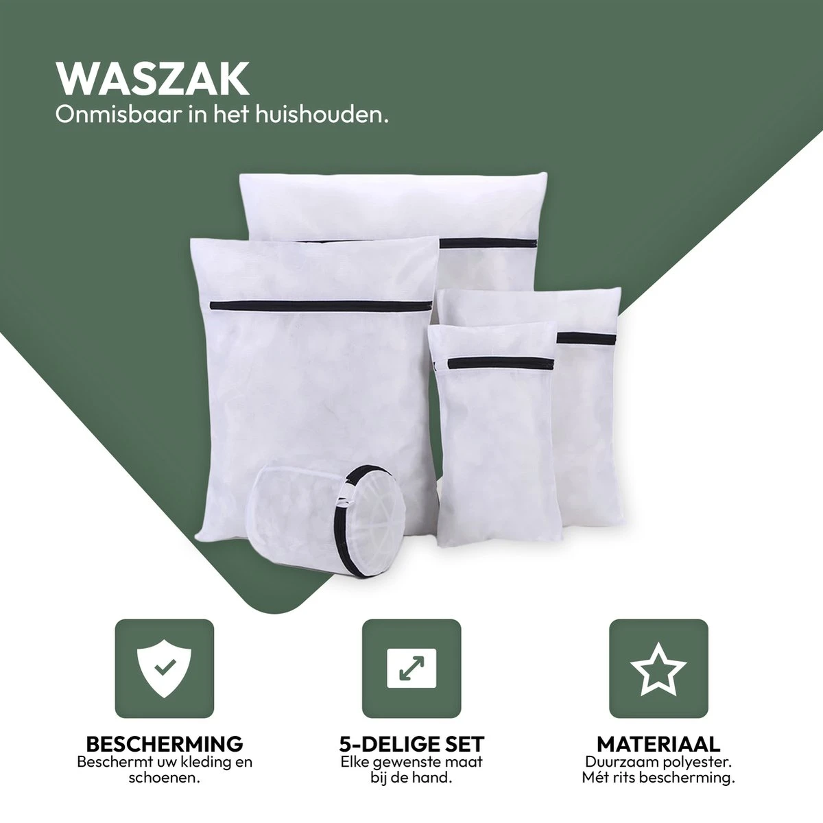 Waszakken | Set van 5 Waszakjes met Rits - Waszak - Wasnet - Kledingzakjes - BH Was Zakjes - Laundry Bag Set voor Ondergoed - Kleding - Delicaat Wasgoed - Wasmachine Zakjes - Wasgoed Merkloos Waszakken | Set Van 5 Waszakjes Met Rits - Waszak - Wasnet - Kledingzakjes - BH Was Zakjes - Laundry Bag Set Voor Ondergoed - Kleding - Delicaat Wasgoed - Wasmachine Zakjes - Wasgoed -bol winkel 1200x1200 1074