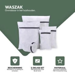 STACK Waszakken | Set Van 5 Waszakjes Met Rits - Waszak - Wasnet - Kledingzakjes - BH Was Zakjes - Laundry Bag Set Voor Ondergoed - Kleding - Delicaat Wasgoed - Wasmachine Zakjes - Wasgoed -bol winkel 1200x1200 1080