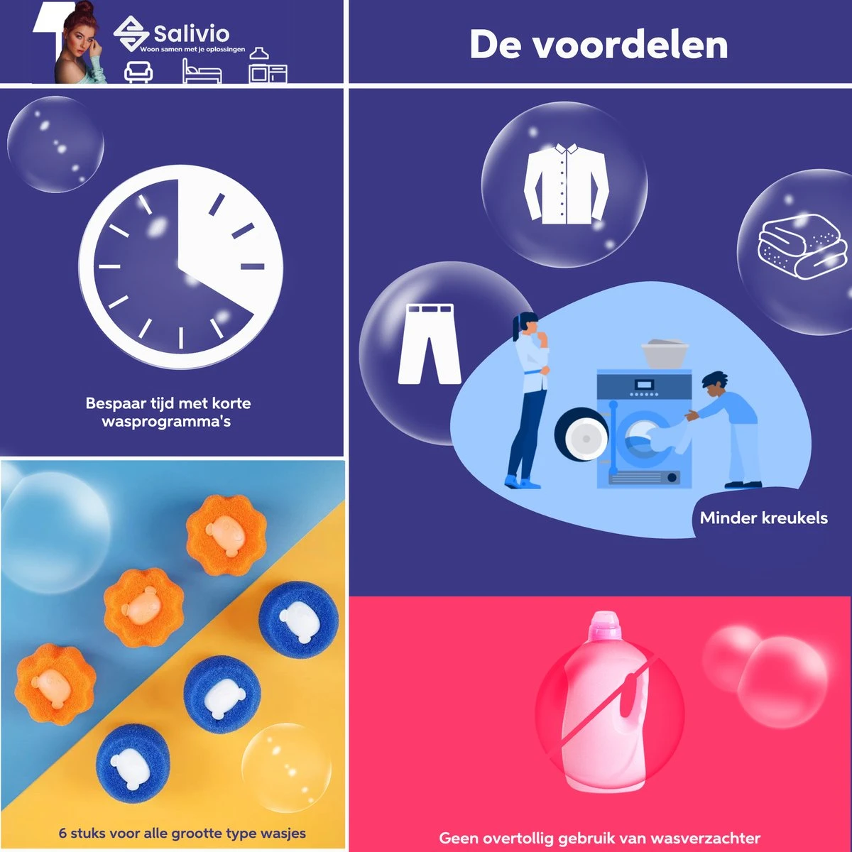 Salivio Laundryballs - 8x Wasbol Set - Huisdieren Haar Verwijderen - Wasbollen - Drogerballen - Energiebesparend - Wasverzachter - Milieuvriendelijk Wassen Salivio Laundryballs - 8x Wasbol Set - Huisdieren Haar Verwijderen - Wasbollen - Drogerballen - Energiebesparend - Wasverzachter - Milieuvriendelijk Wassen -bol winkel 1200x1200 1164