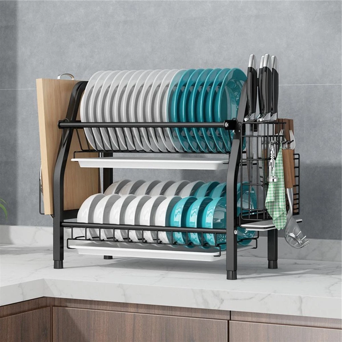 Afdruiprek - Afdruiprek met Lekbak - Afwas - Metaal - Zwart - RVS Afwasrek Merkloos Afdruiprek - Afdruiprek Met Lekbak - Afwas - Metaal - Zwart - RVS Afwasrek -bol winkel 1200x1200 1281