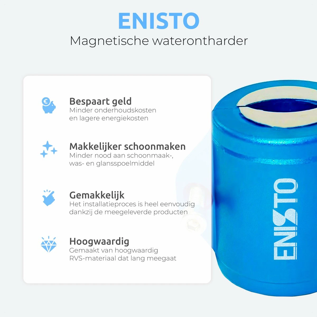 ENISTO® Magnetische Waterontharder Small – Waterontharder Magneet – Douchefilter – Waterontkalker – Waterverzachter – Antikalk – Blauw – RVS ENISTO® Magnetische Waterontharder Small – Waterontharder Magneet – Douchefilter – Waterontkalker – Waterverzachter – Antikalk – Blauw – RVS -bol winkel 1200x1200 1349