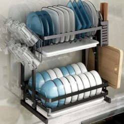 TammaT - Afdruiprek Met Lekbak 2 Laags – Inklapbaar - Afwasrek – Met 2 Lekbakken – Extra Accessories Voor Servies En Snijplanken - RVS - 38x35x26,5cm 6 TammaT - Afdruiprek Met Lekbak 2 Laags – Inklapbaar - Afwasrek – Met 2 Lekbakken – Extra Accessories Voor Servies En Snijplanken - RVS - 38x35x26,5cm -bol winkel 1200x1200 1367