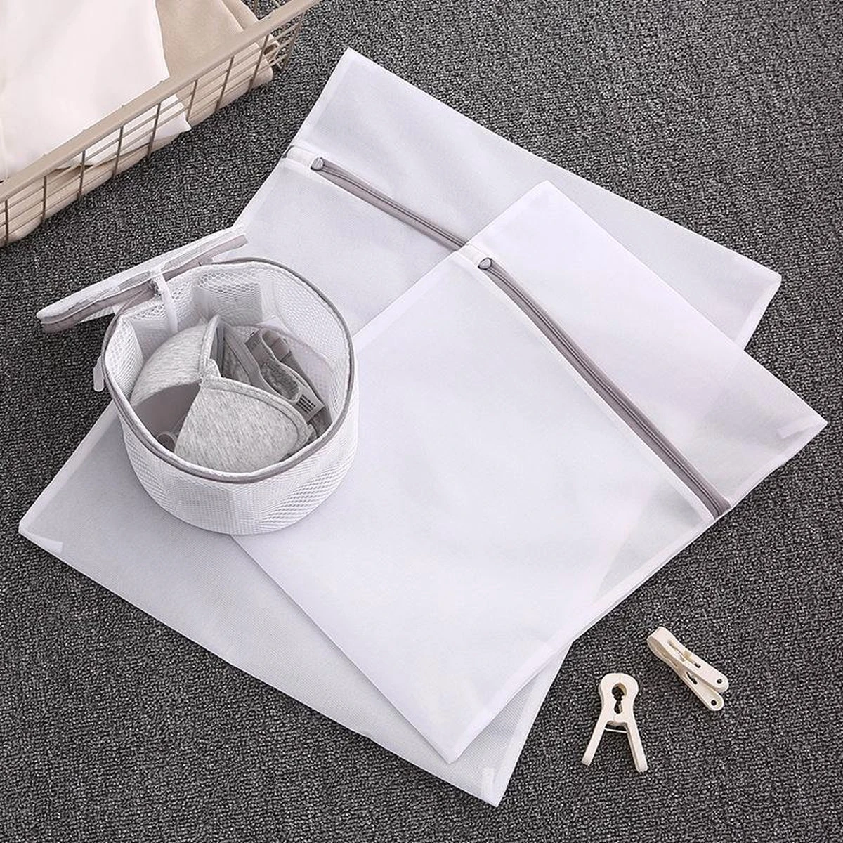 Waszak 4 Delig - 1x groot (50x60 cm) - 1x middel ( 40x50cm) - 1x normaal (30x40cm) - 1x BH (17x15cm) Merkloos Waszak 4 Delig - 1x Groot (50x60 Cm) - 1x Middel ( 40x50cm) - 1x Normaal (30x40cm) - 1x BH (17x15cm) -bol winkel 1200x1200 145