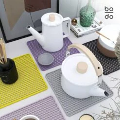 BODO Gootsteenmat Siliconen Donker Grijs - 34.5 X 34.5 Cm - Keuken Accessoires - Gootsteen Beschermer - Onderzetters Siliconen - Anti Kras -bol winkel 1200x1200 1684