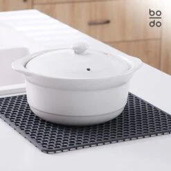 BODO Gootsteenmat Siliconen Donker Grijs - 30.5 X 30.5 Cm - Keuken Accessoires - Gootsteen Beschermer - Onderzetters Siliconen - Anti Kras - Gootsteen Accessoires -bol winkel 1200x1200 1695